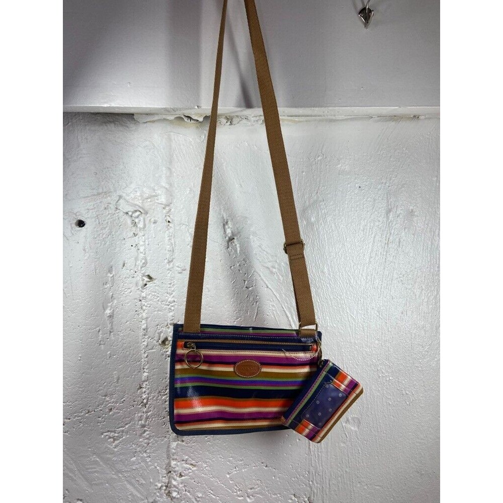FOSSIL STRIPED CROSSBODY BAG 9 X 7 ID WALLET